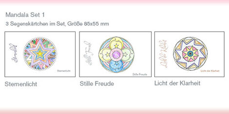 Set Mandala 1 beinhaltet 3 Kärtchen